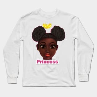 Princess - The best Gifts for black girls 2022 beautiful black girl with Afro hair in puffs, brown eyes and dark brown skin. Black princess Long Sleeve T-Shirt